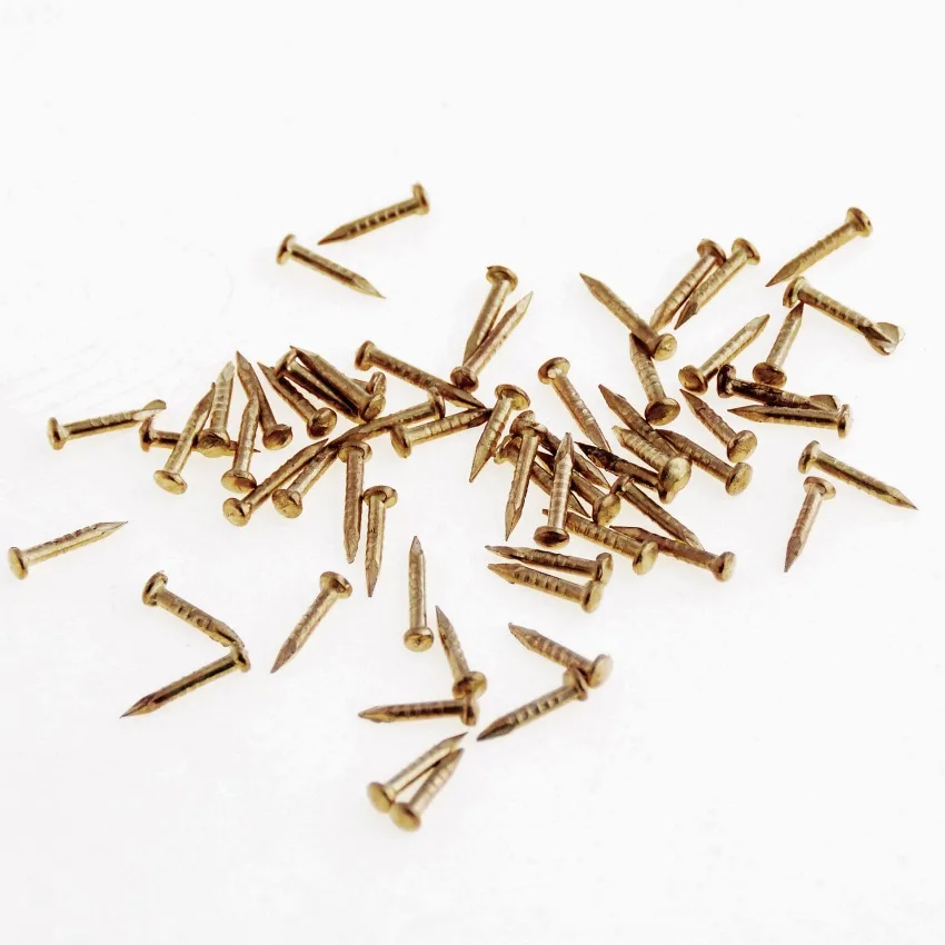 Free Shipping 200pcs Golden drum nail Fit Hinges Flat Round Head Phillips Cusp Fasteners Hardware 8x2mm F1085