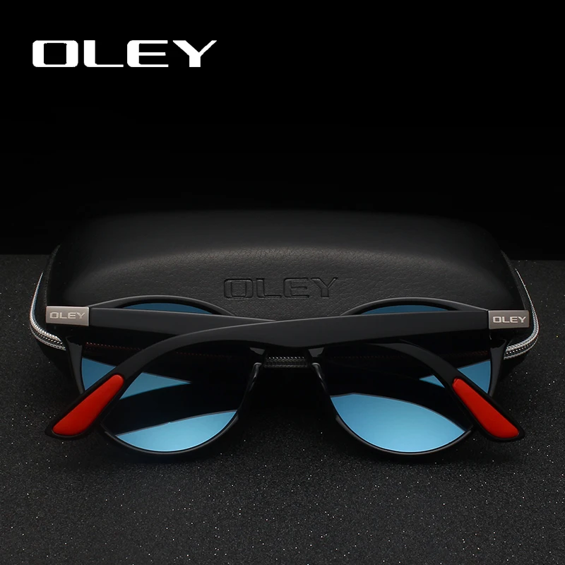 OLEY Brand Men Women Classic Retro Rivet Polarized Sunglasses Fashion circular design 100% UV400 Protection Accept custom logo