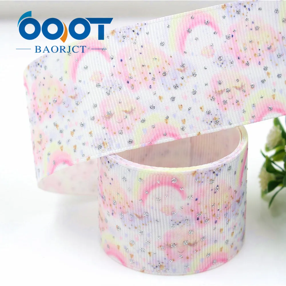 OOOT BAORJCT I-181123-278,38mm,10yards flash Ribbons Thermal transfer Printed grosgrain,Gift wrapping DIY handmade materials