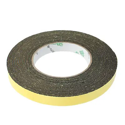 2Pcs 15mm Width 1mm Thickness Single Side Sponge Foam Tape Black 10 Meter Length