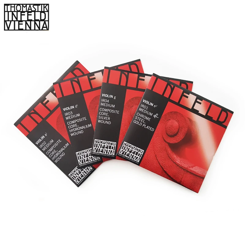 Thomastik-Infeld IR100 Red Violin Strings, Complete Set, 4/4 Size, Synthetic Core For Violin Use