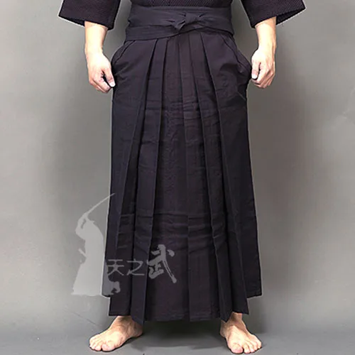 Kualitas Tinggi 11000 # Pencelupan Celana Katun Murni (Rok Biru Hakama) 100% Pewarna Tanaman Alami Kendo Jepang untuk Pelatih Utama