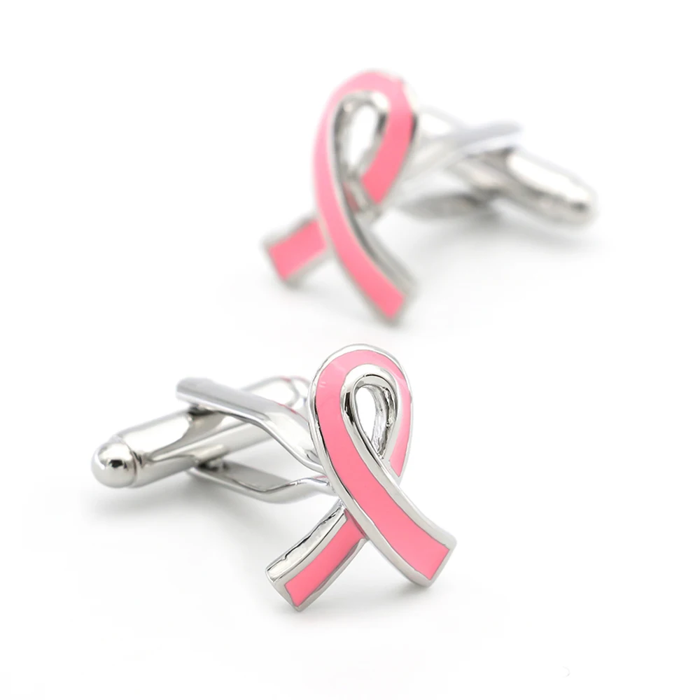 Breast Cancer Awareness Campaign Cuff Links Copper Material Pink Color