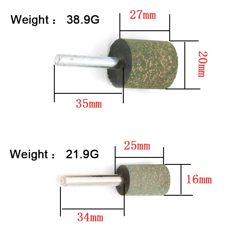 2pcs 6mm Shank Sesame Sponge Rubber Grinding Head Mounted Point for Metalworking Finish Polish Grinder Rotary Tools