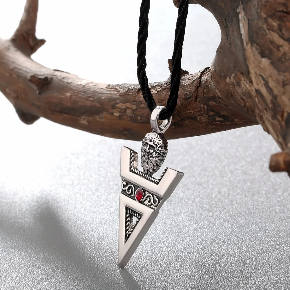 Cxwind Retro Veles Sign Necklace & Pendant Slavic Culture Pagan\'s Amulet Triangle Crystal Necklace Statement Jewelry Collier