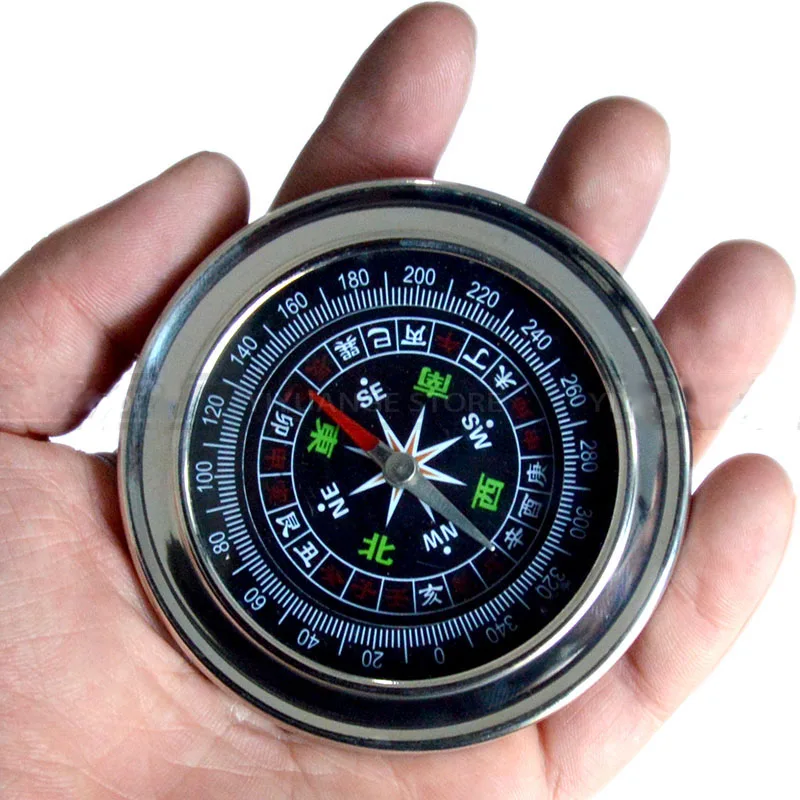 Feng shui Chinese Pocket Stainless Steel Portable Luopan Compass Elaborate Round Luo Pan Home decoration accessories