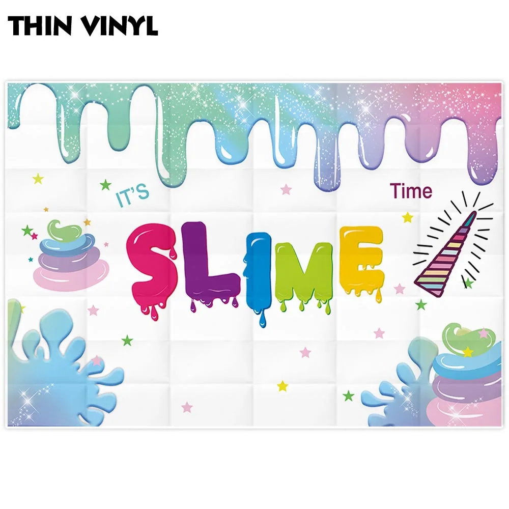 Allenjoy Fotografi Latar Belakang Lendir Unicorn Sudut Pesta Dekorasi Banner Latar Belakang Photocall Foto Menembak Prop Dicetak