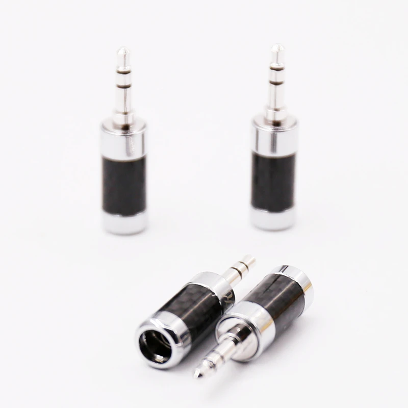 

Hifi Carbon Fiber 3 pole 3.5mm Plug Male Cable Adapter diameter 7mm Headphone Jack