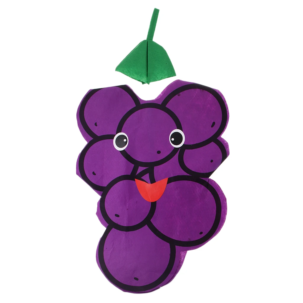 Kids One Piece Grape Costume Non-woven Fabric Fruit Outfit Party Fancy Dress