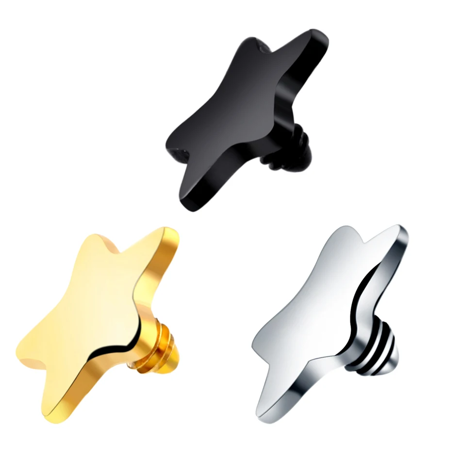 1Pc G23 Titanium Micro Dermal Piercing Micro Dermal Anchor Crystal Dermal Top Surface Skin Driver Body Piercing Stud 14G