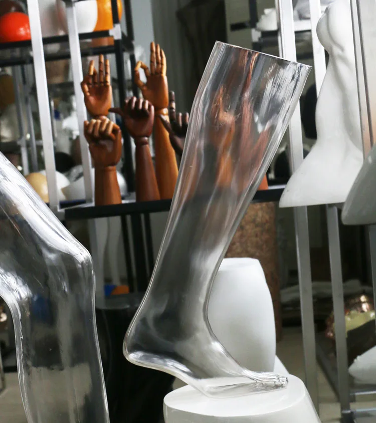 High Quality Bestsell Clear Foot Model Transparent Foot Mannequin Factory Direct Sell