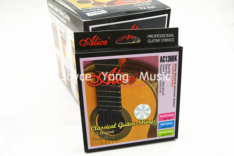 

10 Sets of Alice AC136BK Normal Hard Black Nylon Strings Classical Guitar Strings 1st-6th Strings Free Shipping Wholesales