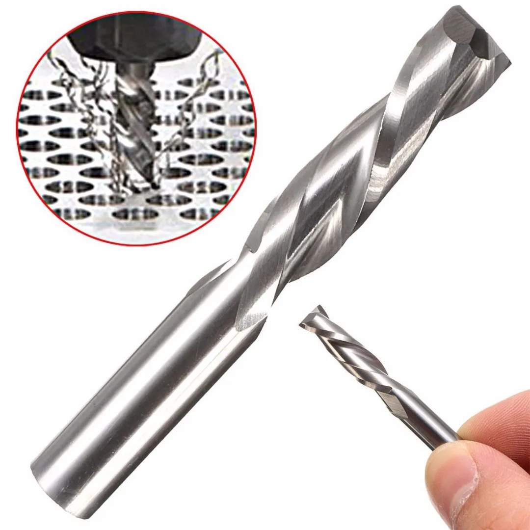 

6*22mm Double Flute Spiral Cutter CNC Router Bits Drill For Wood Acrylic PVC