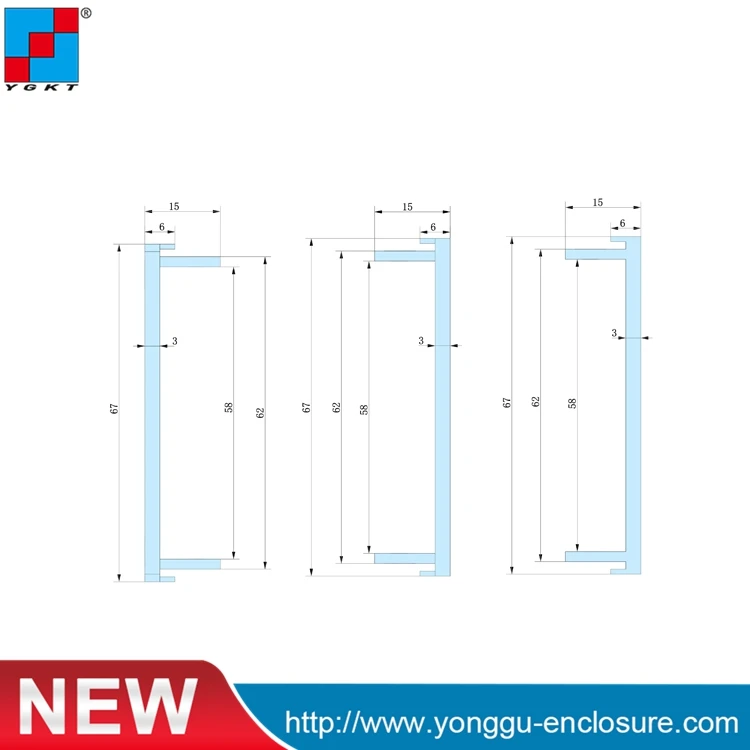 19 inch rack mount chassis electronic enclosures aluminum cabinet small extruded box aluminum  482*66.7*250mm