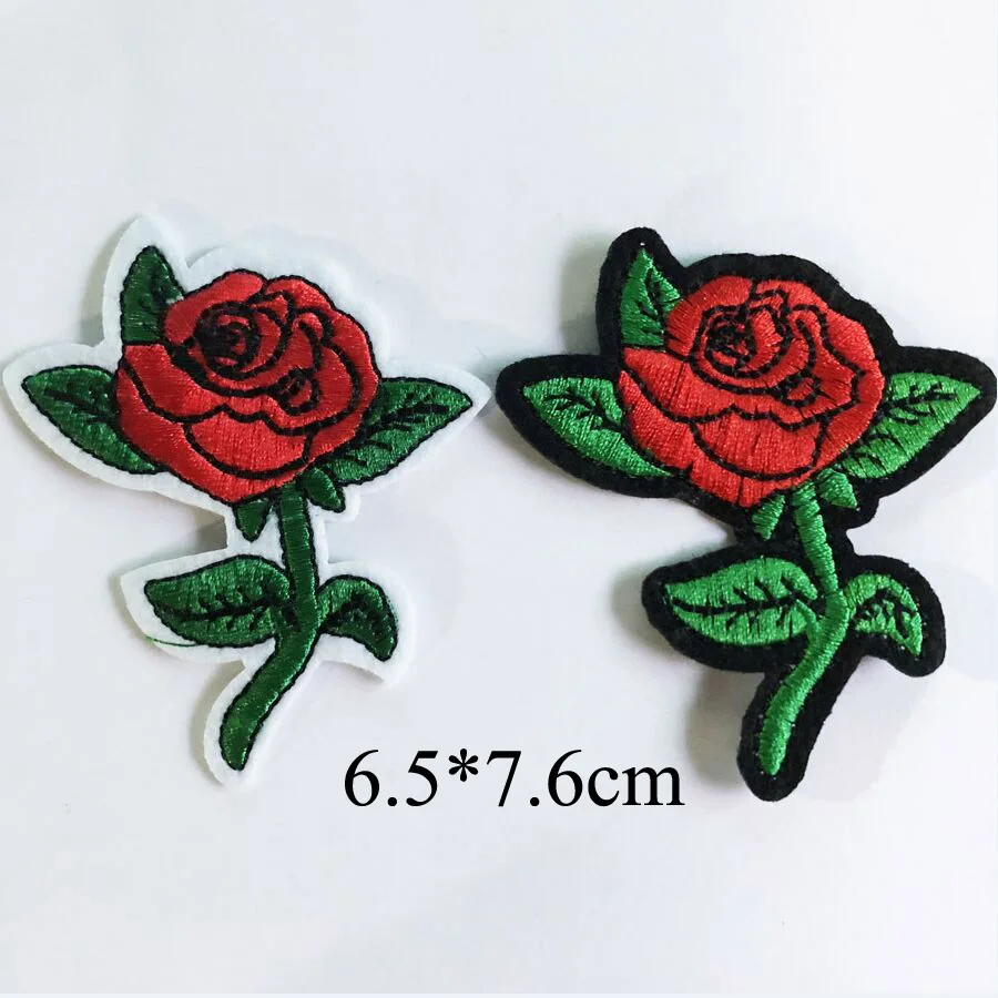 Set of Rose Flower Fabric Embroidered Patch Cap Clothes Sticker Bag Sew Iron On Applique DIY Apparel Sewing Clothing Accessories