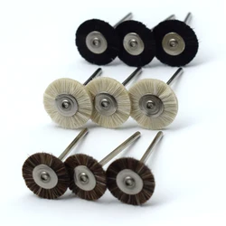 144PCS Jewelry Brown/White/Black Bristle Brushes With 2.35MM Shank For Jewelry Polishing 19/22/25MM