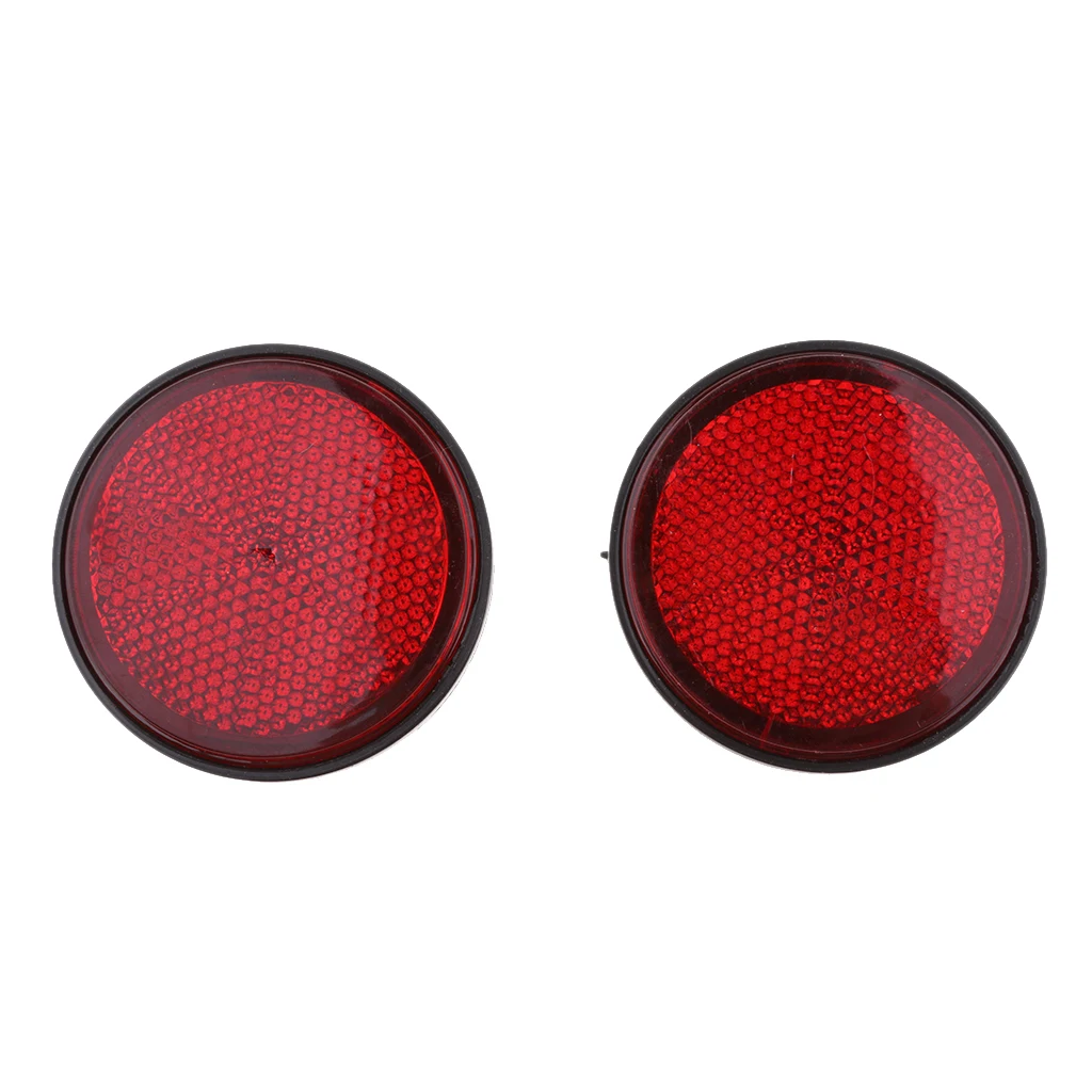 2 Pieces Round Reflectors Universal for Motorcycle Bikes ATV Dirt Bike Red Orange Blue