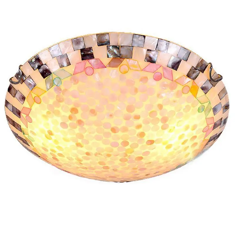 

Bedroom Shell Ceiling Lamp Mediterranean Round Pastoral Study Room Ceiling Lights Kitchen Balcony Bathroom Ceiling Lighting