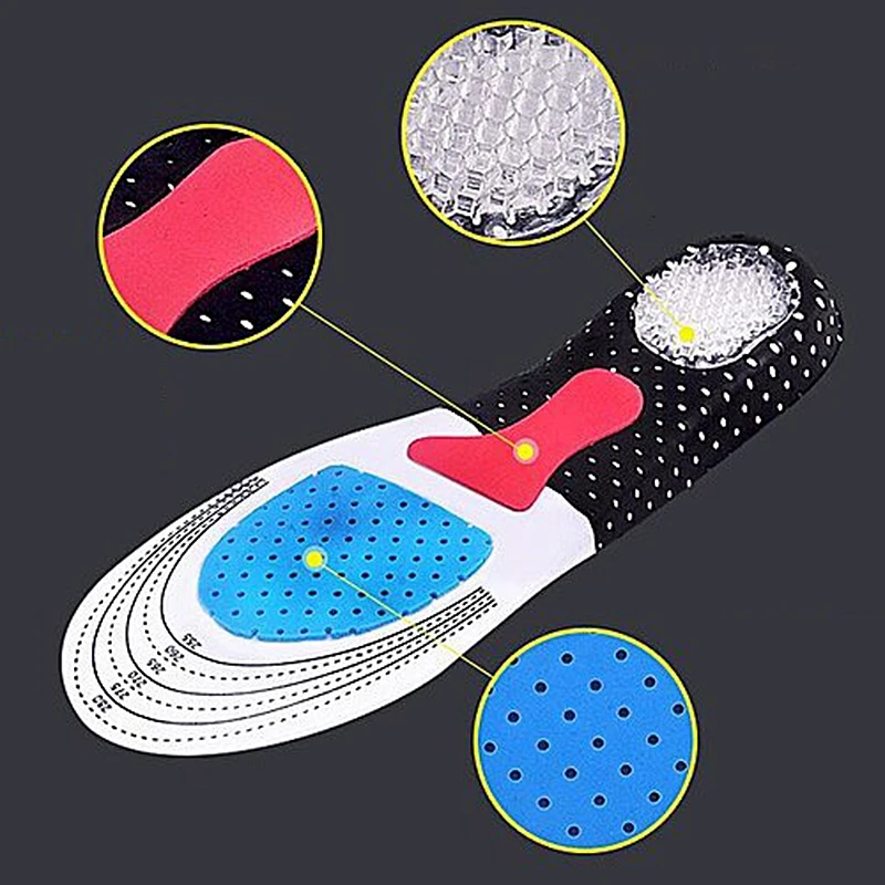 silicone insoles for shoes insole arch support sport shoes pad unisex thickening shock absorption Shoes Pads Soft Insole P-D