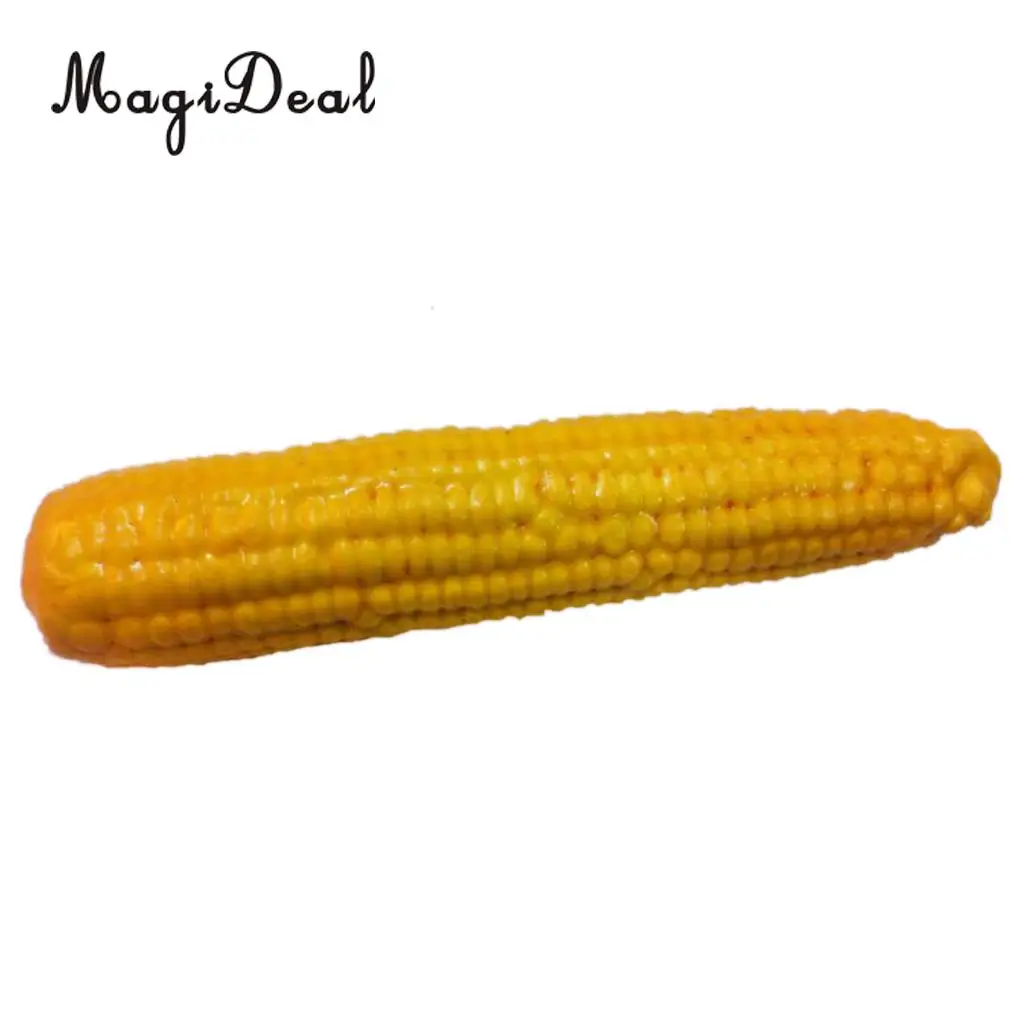 MagiDeal Realistic Fake Corn Artificial Decorative Vegetables Home Kitchen Decor Vintage Rubberized Plastic Corn