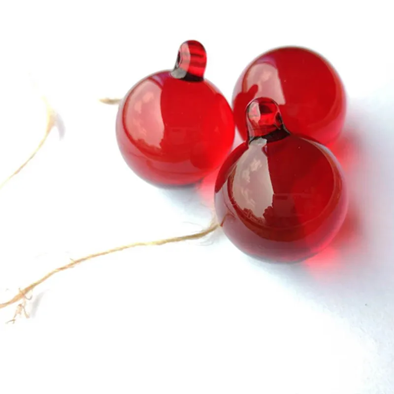 30mm Red Glass Magic Smooth Balls Gorgeous Crystal Chandelier Pendants Feng Shui Spheres Christmas Tree Hanging Drops Decoration