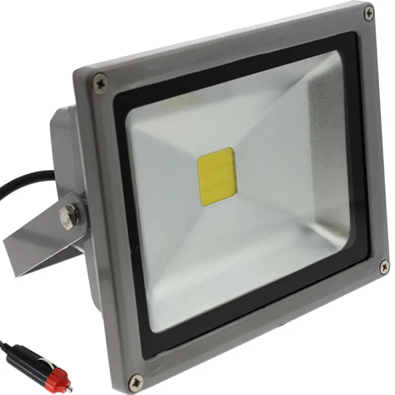 DC 12V LED Flood lamp 20W IP65 LED Flood Light Cigarette lighter plug car  maintenance lights 3m cable