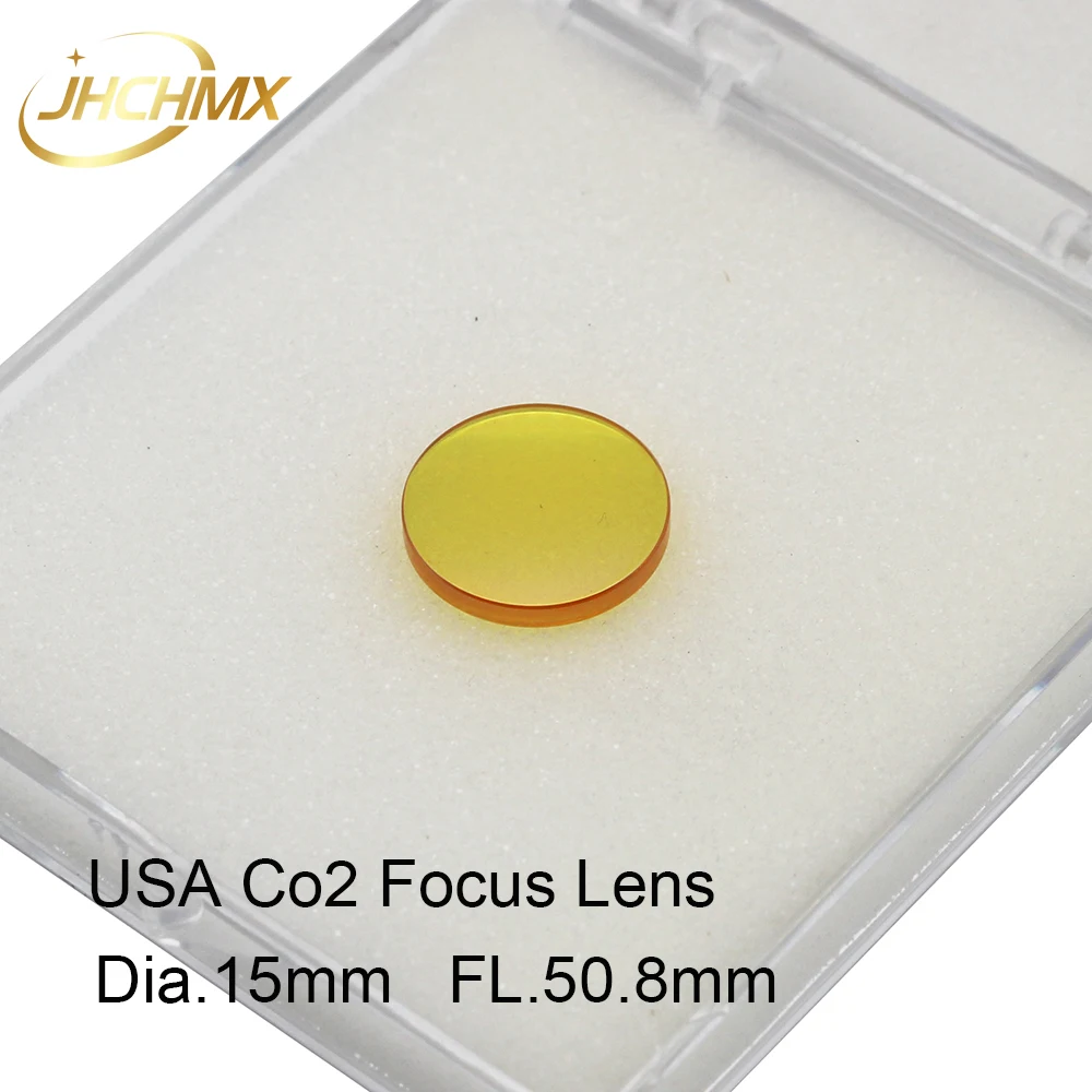 

JHCHMX High Quality CO2 Focus Lens USA CVD ZnSe Dia.15mm Focal Length 50.8mm For Trotec Speedy 100/GCC Co2 Laser Machines Parts