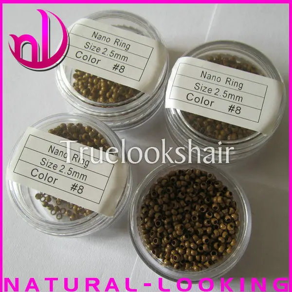 1000 pcs/botol 2.5mm #8 warna nano cincin tembaga cincin untuk nano rambut ekstensi alat