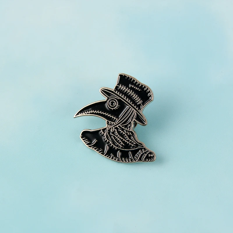 Plague Doctor Pins Doctor Schnabel Brooches Dark Punk Badges Lapel pins Men Women Steampunk jewelry