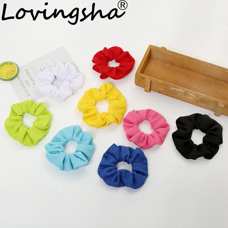 LOVINGSHA Solid Women Hair Accessories Brand Small Girl Hair Tie Lady Scrunchies Female Ladies Ponytail Hair Holder Rope NFD037