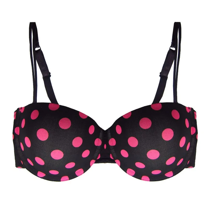 Mierside 1/2cup push up bra padded bra rose dot classics black Good Quality Pink Color And Love Pants Bra Set