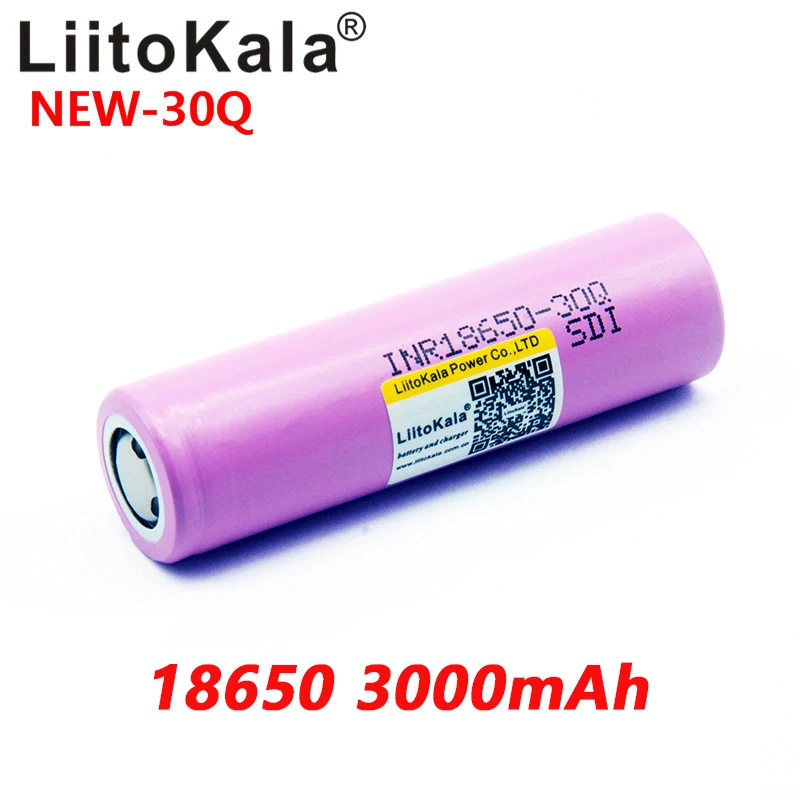 LiitoKala جديد INR18650 30Q 18650 3000mAh بطاريات بطاريّة ليثيوم قابلة لإعادة الشحن
