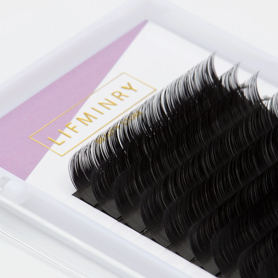 LIFMINRY Profesional Imitación de Pestañas de Armiño 16 Líneas Suaves Extensiones de Pestañas Postizas para Mujer 6