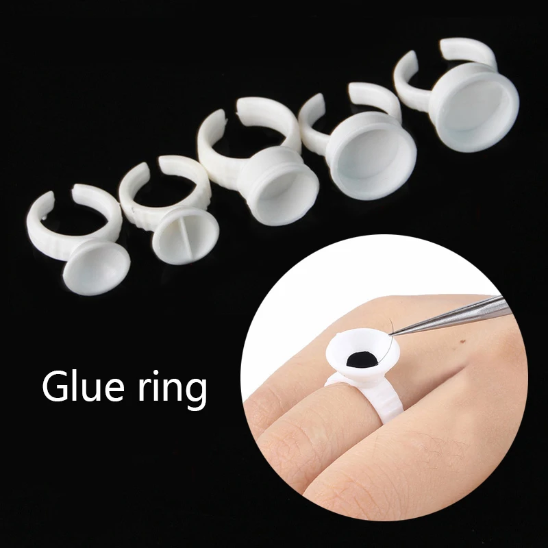 100pcs Tattoo Ink Rings Cups S/M/L Permanent Makeup Pigment Holder Eyebrow Eyelash Extension Glue Divider Container