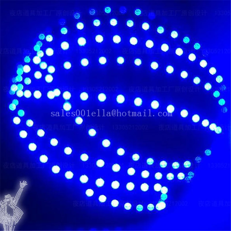 New Bule Color LED Luminous Growing Light Up Halloween Helmet Robot Helmet Can Change Colors  /Bar/KTV LED Robot Suits Headwear