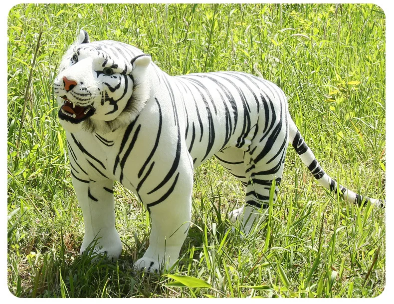 

new arrival large 110x75cm white tiger plush toy simulation tiger party decoration, birthday gift w1741