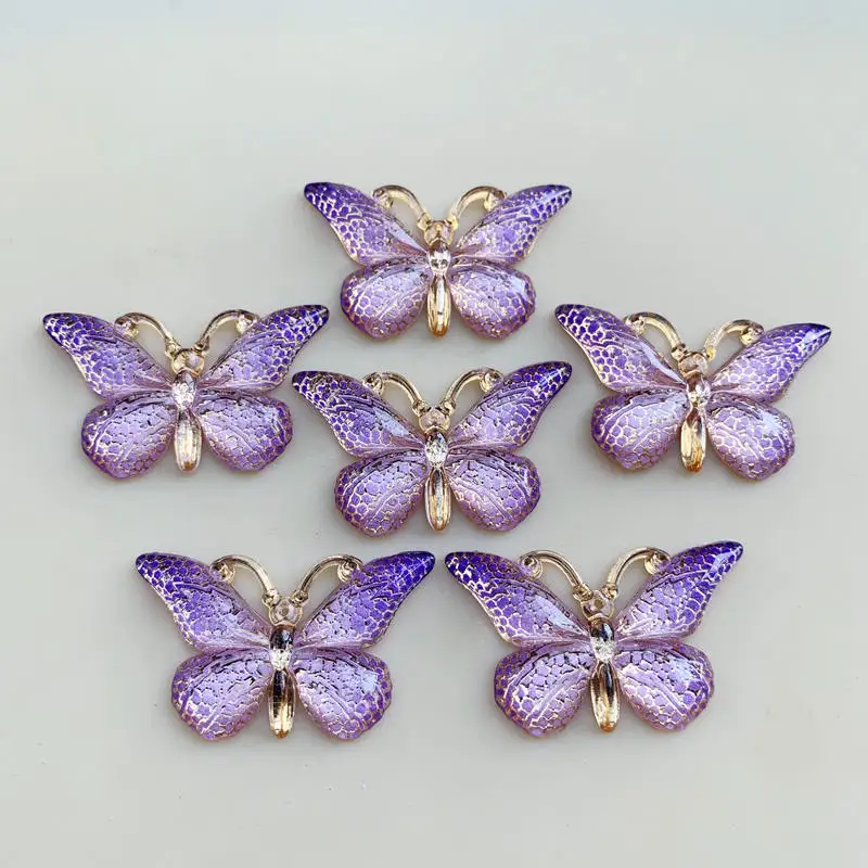 Flat Back Resin Butterfly Flower Animals Flat Back Cameo Cabochon For Jewelry Making Wholesale 23*38mm 10pcs -B276