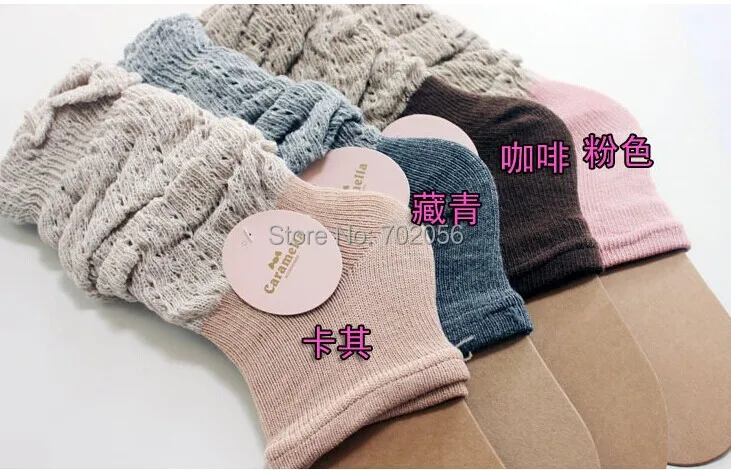 2016 burn out 2 tone Ruffle Lace Trim Cotton Knit leg warmers Boot Topper 4 colors fashion Korea trend #3692