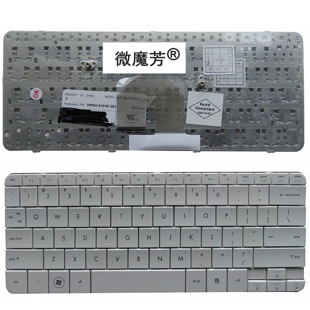 

US New FOR HP Pavilion dv2-1000 dv2-1005AX 1006AX 1124AX 1201AX 1125AX Replace laptop keyboard English White