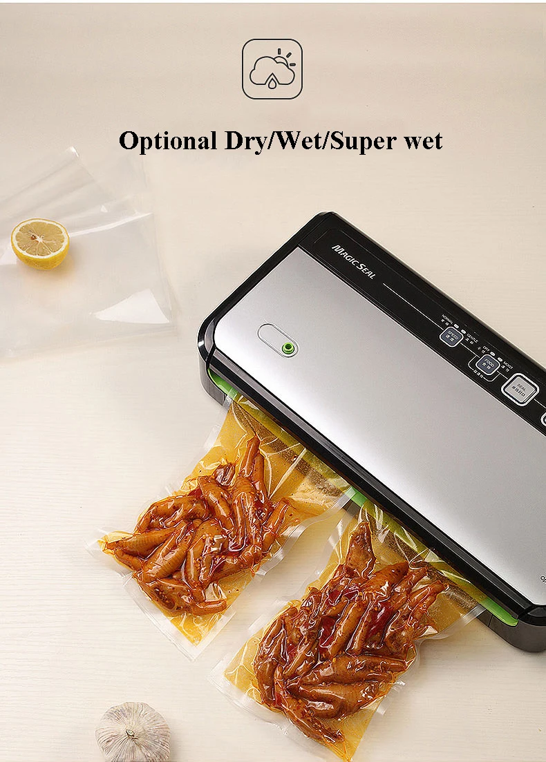 Máquina de sellado inflable de bombeo totalmente automática, empaquetadora comercial para el hogar, envasadora al vacío pequeña MS5008