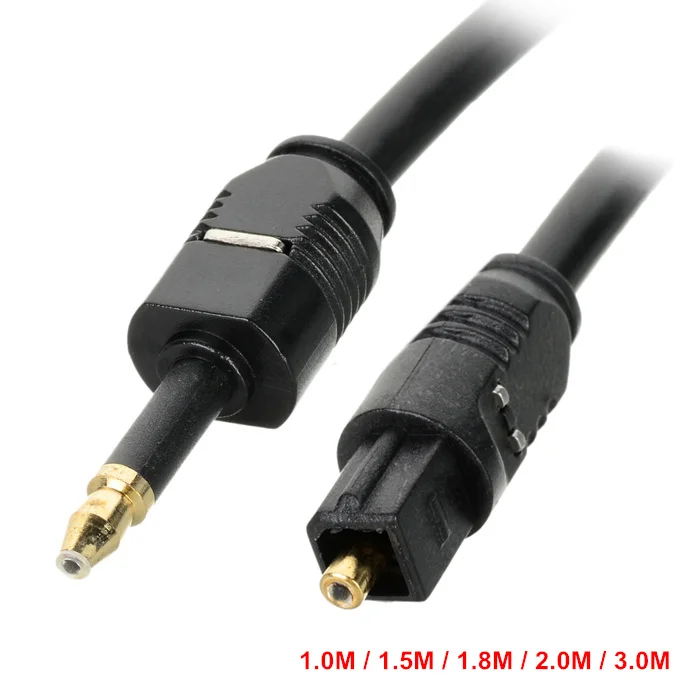 Toshiba-Cable óptico Digital Toslink a 3,5mm, adaptador de conector dorado de 1m, 1,5 m, 1,8 m, 2m, 3m, 3 pies, 5 pies, 6 pies, 7 pies, 10 pies