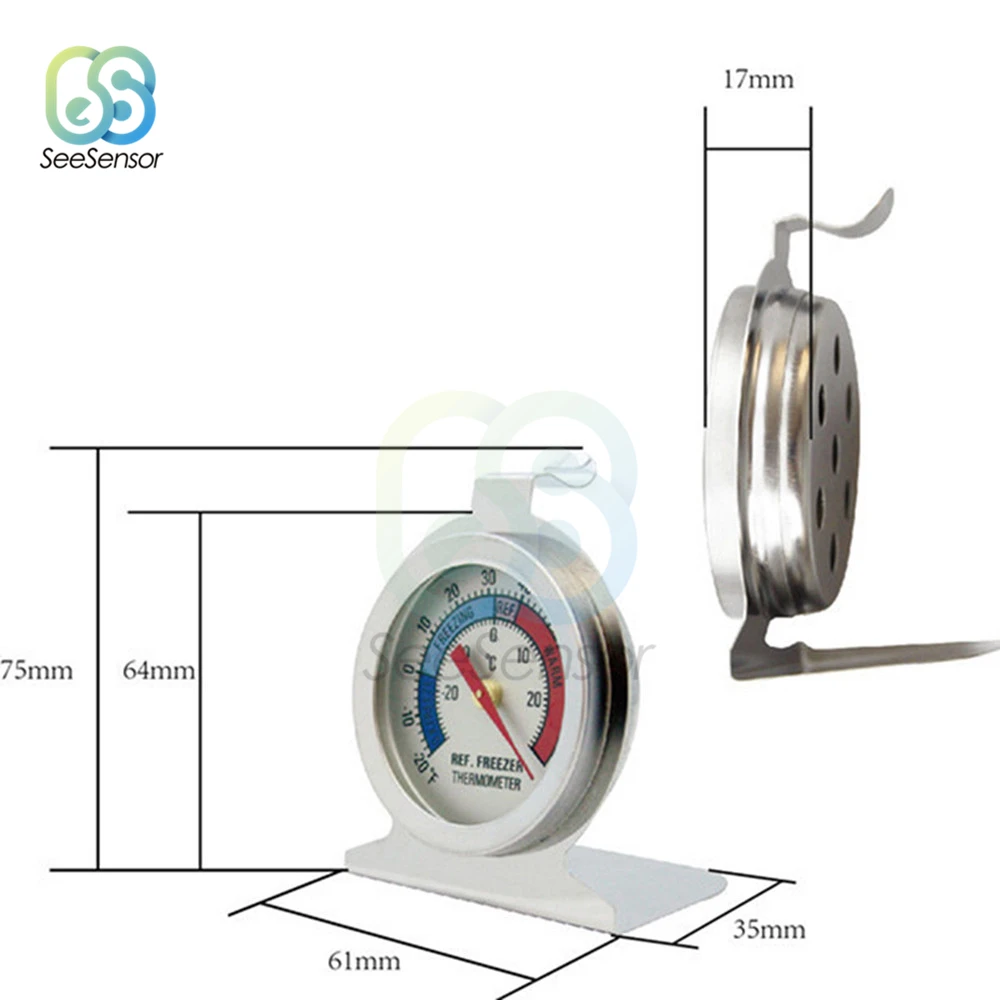 Wysokiej jakości lodówka termometr do zamrażarki tarcza ze stali nierdzewnej typu Dail lodówka narzędzie do pomiaru temperatury-30-30 stopni
