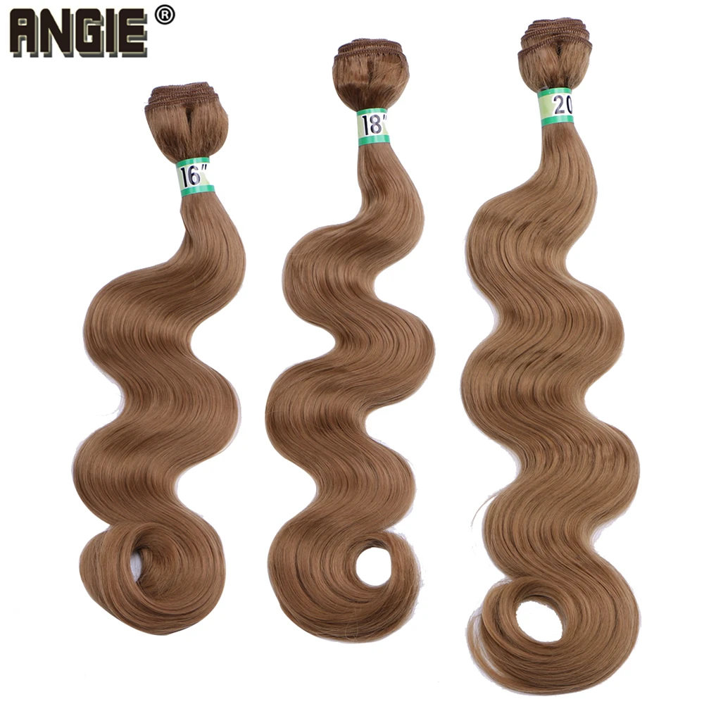 Body Wave Hair Bundles Curly Weave Synthetic Hair Weft 16 18 20 Inches 3 Bundles Black Hair Product