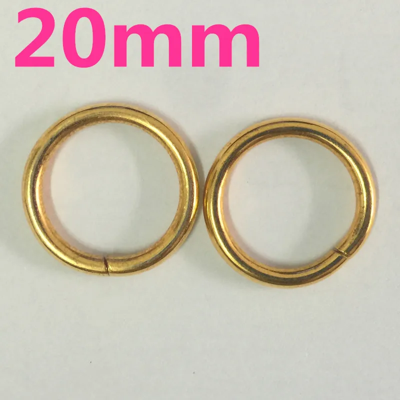 100pcs 20mm Gold O Rings Leather Bag Belt Buckle Snap Clasp Clip Gate Trigger Leathercraft Craft Accessories