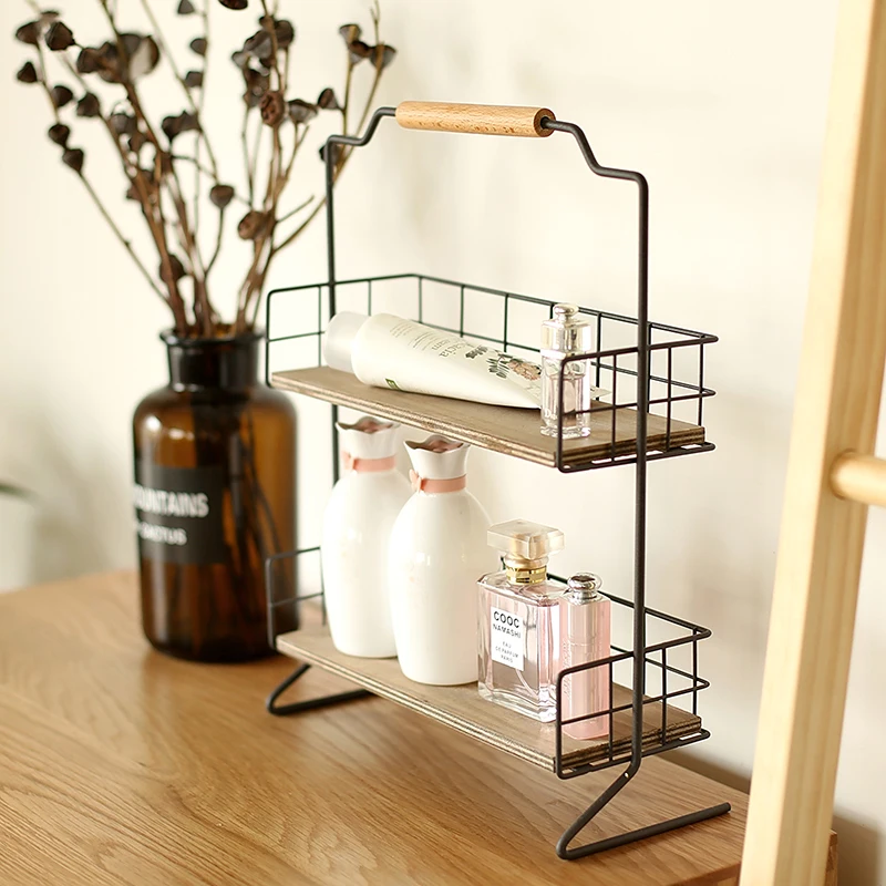 

Japanese Style 2 tiers Shelf Rack kitchen Bottles Storage Rack Desktop Spice Rack Cosmetics Storage Rack