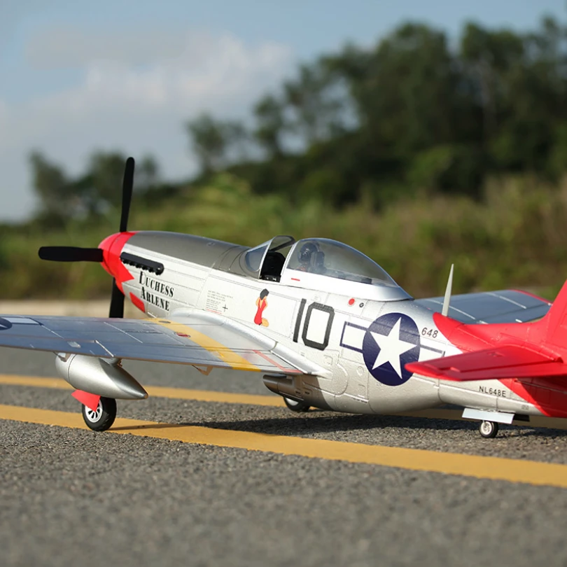 FMSRC RC Airplane 1450mm 1.4M P51 P-51D Mustang Red Tail V8  with Flaps Led PNP Gaint Big Warbird Model Plane Aircraft Avion