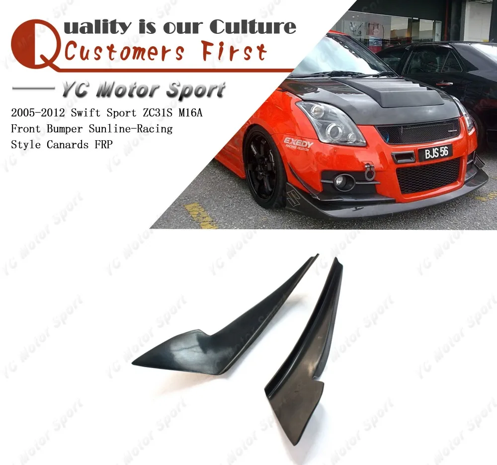 FRP Fiber Glass Sunline-Racing Style Front Bumper Canards Fit For 2005-2012 Swift Sport ZC31S M16A Front Canards