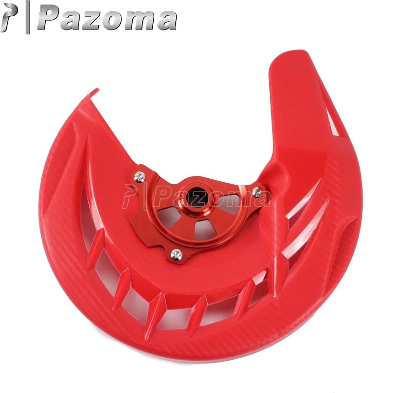 Para honda cr125r cr250r crf250r crf450r crf250x crf450x motocicleta vermelho disco de freio dianteiro guarda rotor enduro protetor capa 04-17