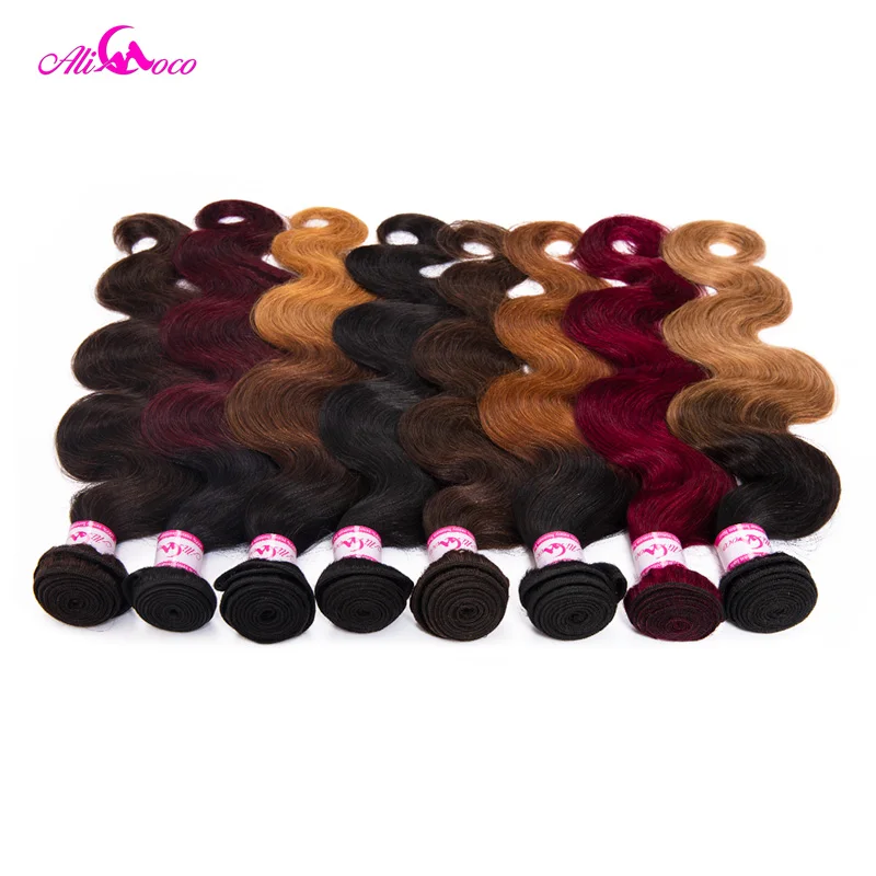 Ali Coco Malaysian Body Wave Hair Bundles 1/3/4 Bundles 8-30 inch Body Wave Deals Non Remy Omber Hair 100% Human Hair Extensions