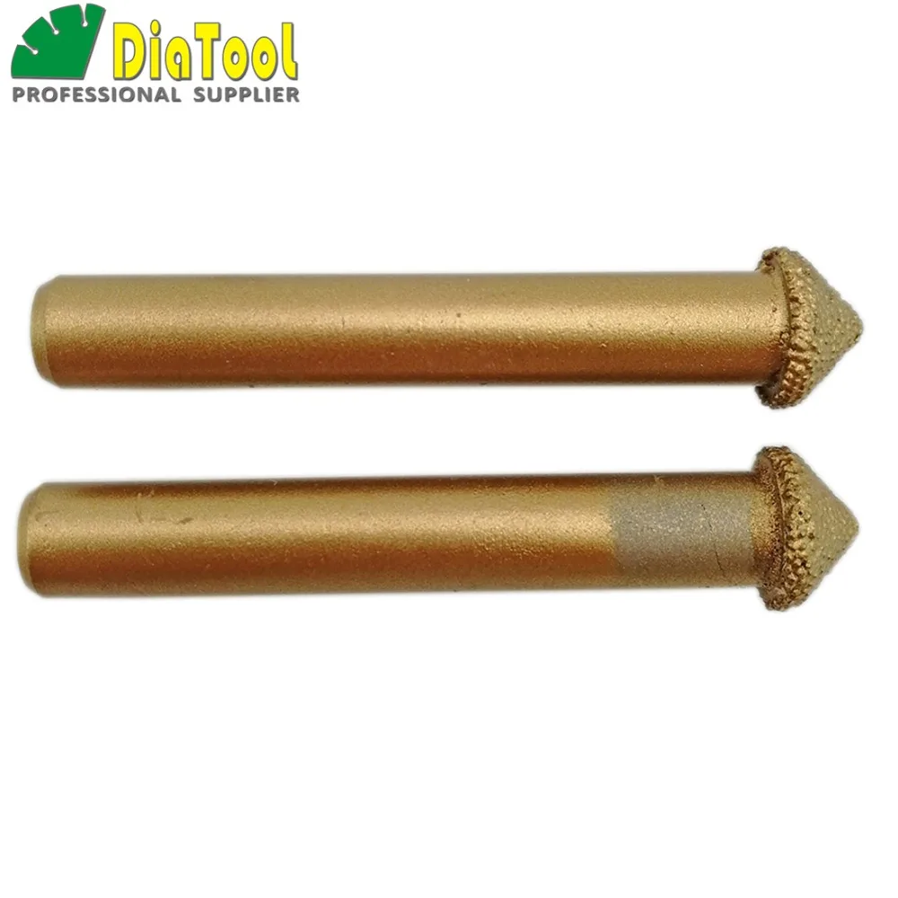 DIATOOL 2PCS CNC Vakuum Gelötete Diamant Gravur Bits, 3D Carving Werkzeuge, 90 Grad, schaft 8mm, CNC Werkzeuge
